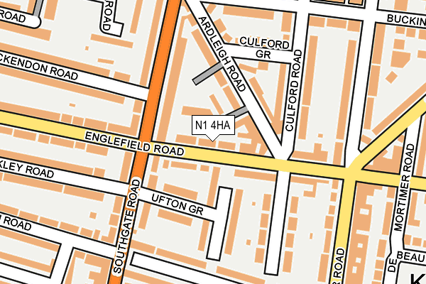 N1 4HA map - OS OpenMap – Local (Ordnance Survey)