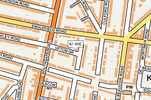 N1 4HE map - OS OpenMap – Local (Ordnance Survey)