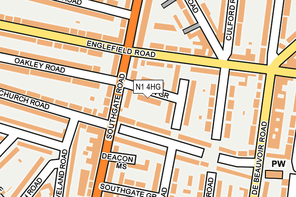 N1 4HG map - OS OpenMap – Local (Ordnance Survey)
