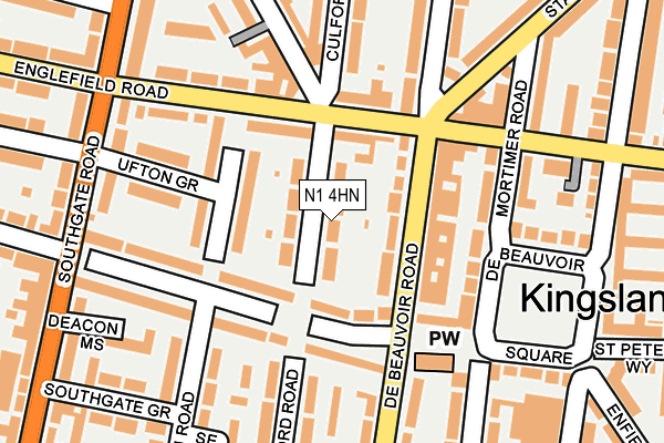 N1 4HN map - OS OpenMap – Local (Ordnance Survey)