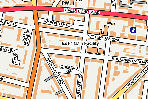 N1 4JA map - OS OpenMap – Local (Ordnance Survey)