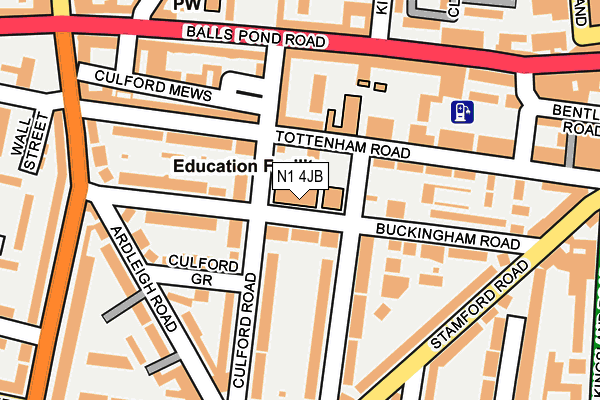 N1 4JB map - OS OpenMap – Local (Ordnance Survey)