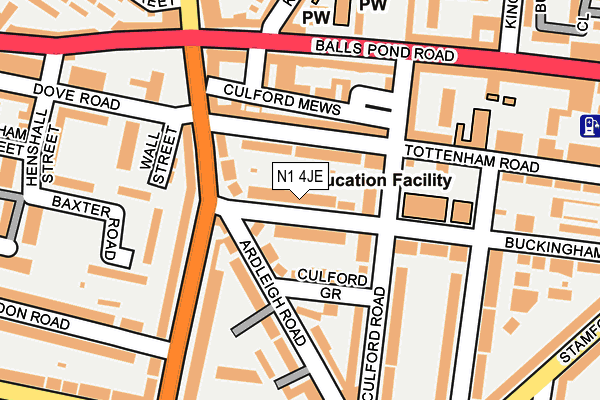 N1 4JE map - OS OpenMap – Local (Ordnance Survey)