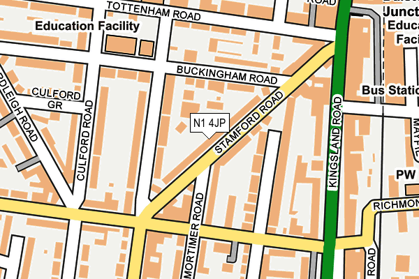 N1 4JP map - OS OpenMap – Local (Ordnance Survey)