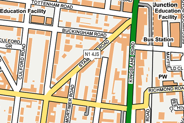 N1 4JS map - OS OpenMap – Local (Ordnance Survey)