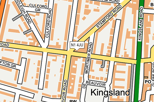 N1 4JU map - OS OpenMap – Local (Ordnance Survey)