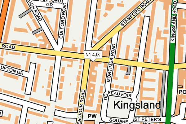 N1 4JX map - OS OpenMap – Local (Ordnance Survey)