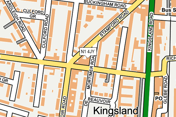 N1 4JY map - OS OpenMap – Local (Ordnance Survey)