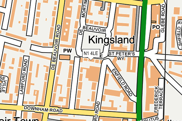 N1 4LE map - OS OpenMap – Local (Ordnance Survey)