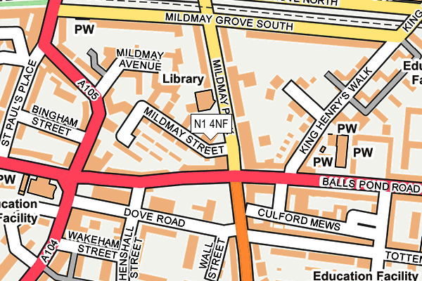 N1 4NF map - OS OpenMap – Local (Ordnance Survey)
