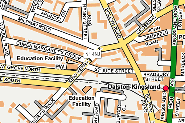N1 4NJ map - OS OpenMap – Local (Ordnance Survey)