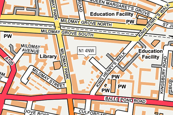 N1 4NW map - OS OpenMap – Local (Ordnance Survey)