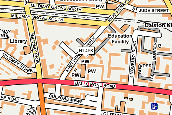 N1 4PB map - OS OpenMap – Local (Ordnance Survey)