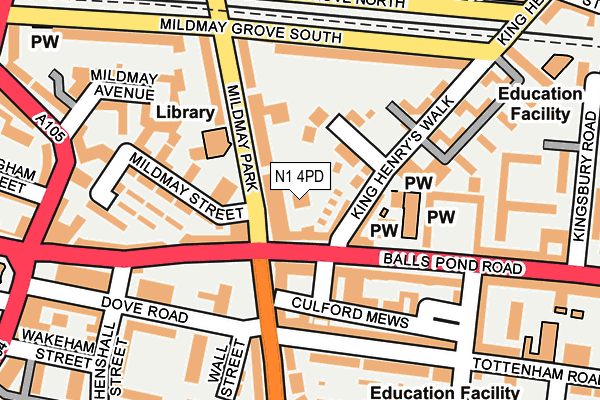 N1 4PD map - OS OpenMap – Local (Ordnance Survey)