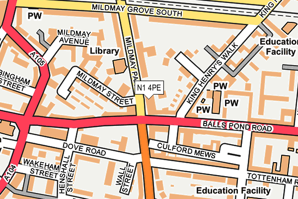 N1 4PE map - OS OpenMap – Local (Ordnance Survey)