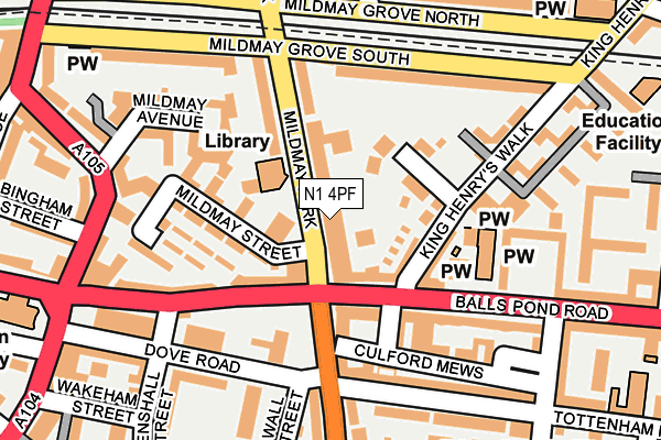 N1 4PF map - OS OpenMap – Local (Ordnance Survey)