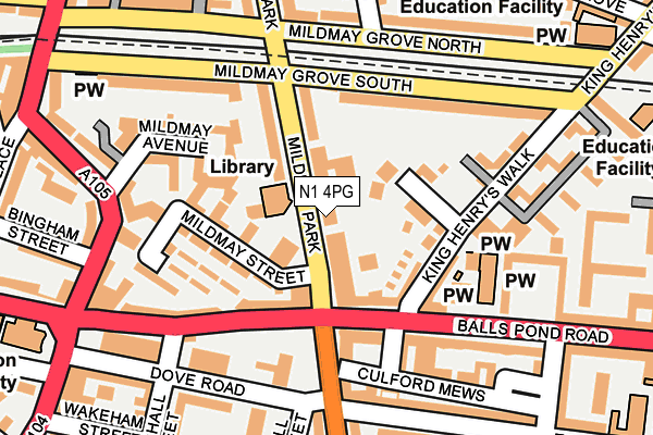 N1 4PG map - OS OpenMap – Local (Ordnance Survey)