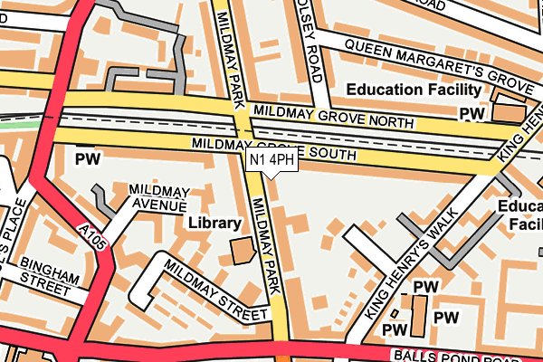 N1 4PH map - OS OpenMap – Local (Ordnance Survey)