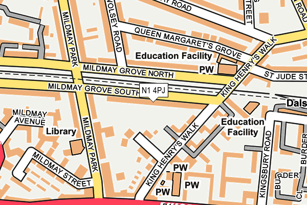 N1 4PJ map - OS OpenMap – Local (Ordnance Survey)