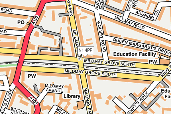 N1 4PP map - OS OpenMap – Local (Ordnance Survey)