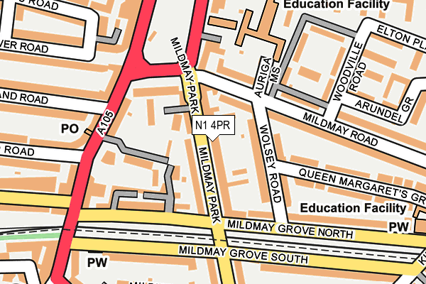 N1 4PR map - OS OpenMap – Local (Ordnance Survey)
