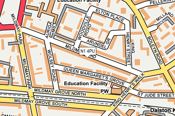 N1 4PU map - OS OpenMap – Local (Ordnance Survey)