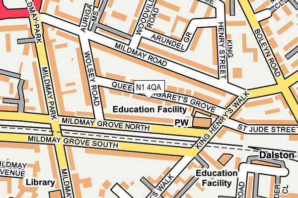 N1 4QA map - OS OpenMap – Local (Ordnance Survey)