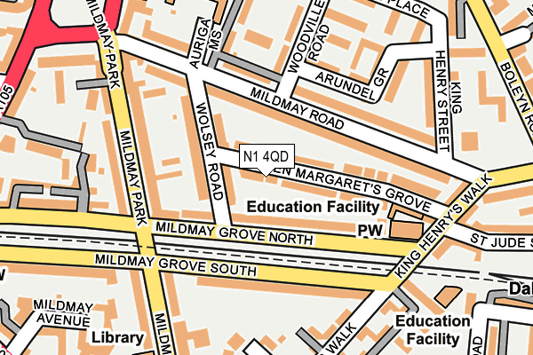 N1 4QD map - OS OpenMap – Local (Ordnance Survey)