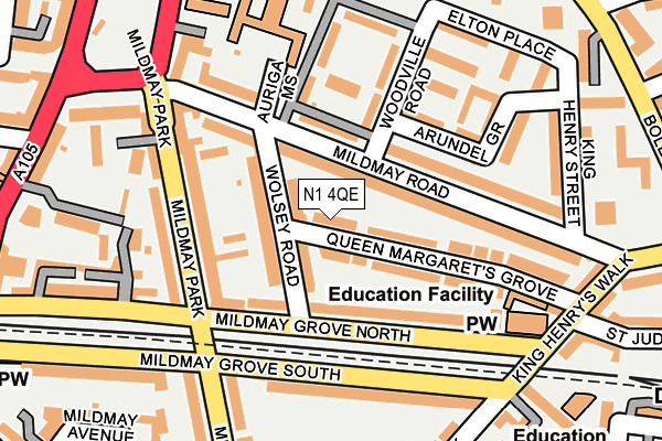 N1 4QE map - OS OpenMap – Local (Ordnance Survey)