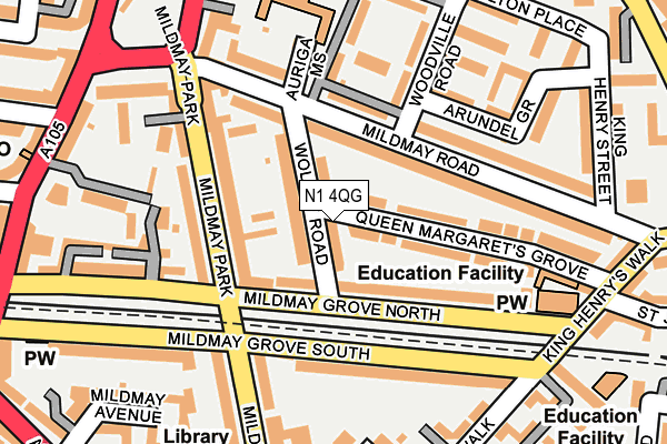 N1 4QG map - OS OpenMap – Local (Ordnance Survey)