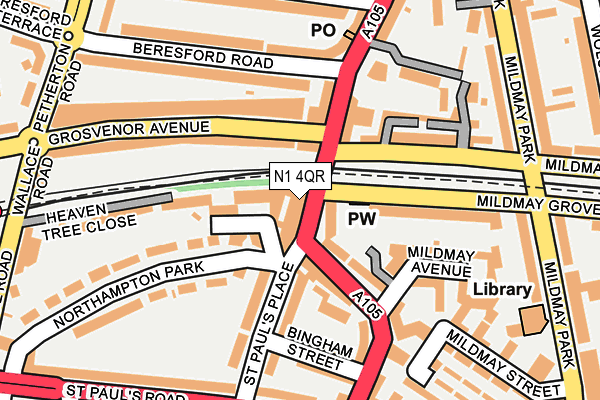 N1 4QR map - OS OpenMap – Local (Ordnance Survey)