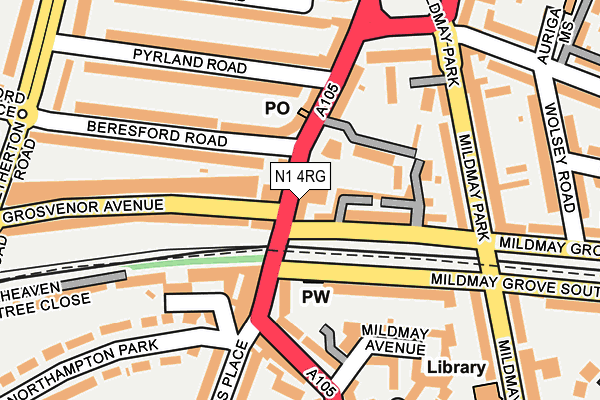 N1 4RG map - OS OpenMap – Local (Ordnance Survey)