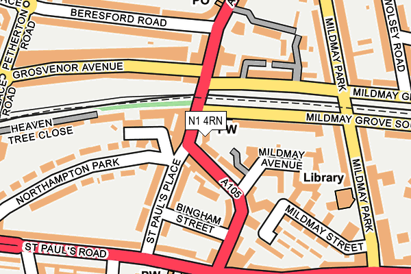 N1 4RN map - OS OpenMap – Local (Ordnance Survey)