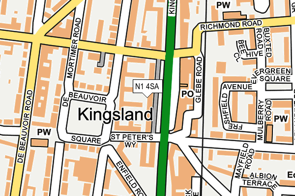 N1 4SA map - OS OpenMap – Local (Ordnance Survey)