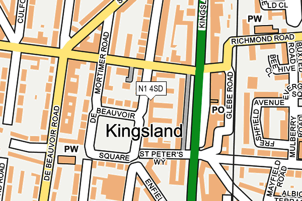 N1 4SD map - OS OpenMap – Local (Ordnance Survey)