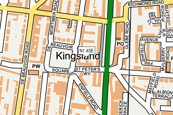 N1 4SE map - OS OpenMap – Local (Ordnance Survey)