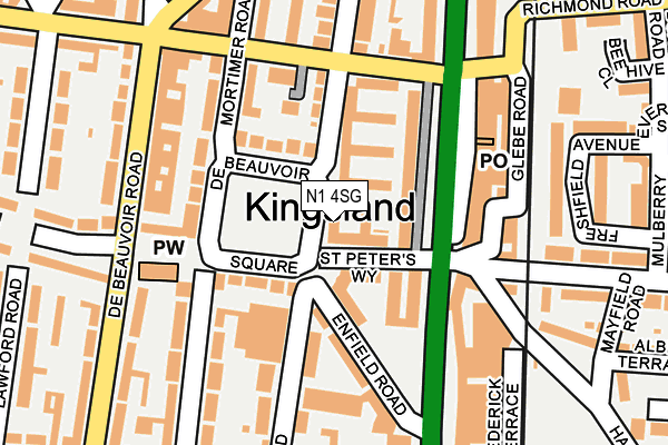 N1 4SG map - OS OpenMap – Local (Ordnance Survey)