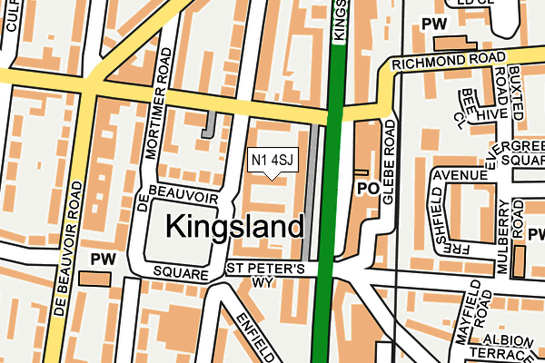 N1 4SJ map - OS OpenMap – Local (Ordnance Survey)