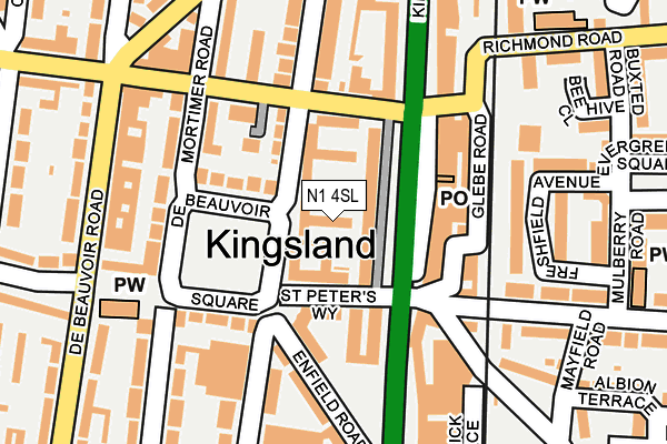 N1 4SL map - OS OpenMap – Local (Ordnance Survey)