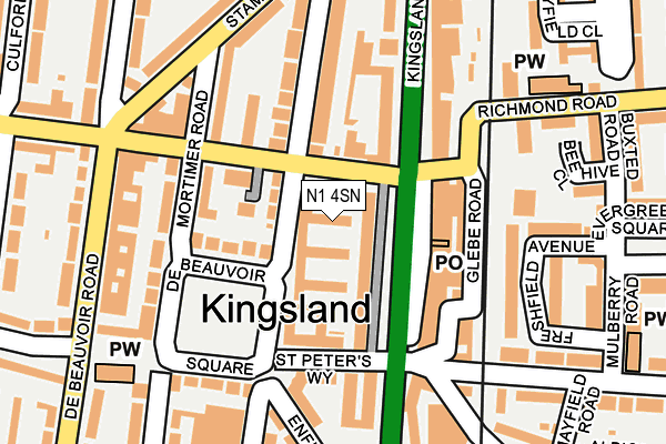 N1 4SN map - OS OpenMap – Local (Ordnance Survey)