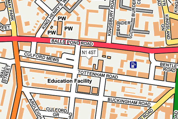 N1 4ST map - OS OpenMap – Local (Ordnance Survey)