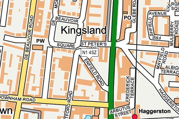 N1 4SZ map - OS OpenMap – Local (Ordnance Survey)
