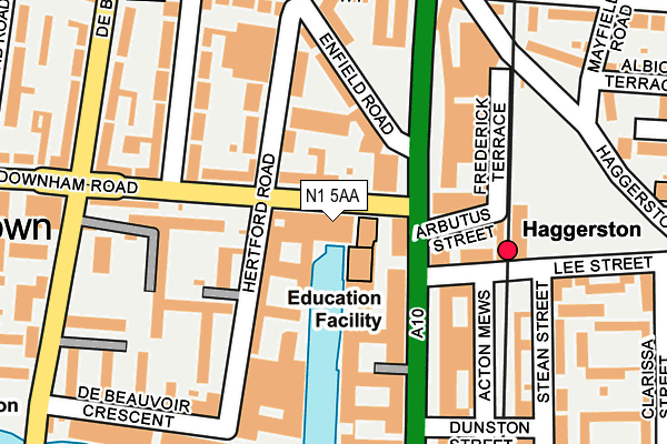 N1 5AA map - OS OpenMap – Local (Ordnance Survey)