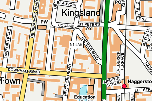 N1 5AE map - OS OpenMap – Local (Ordnance Survey)
