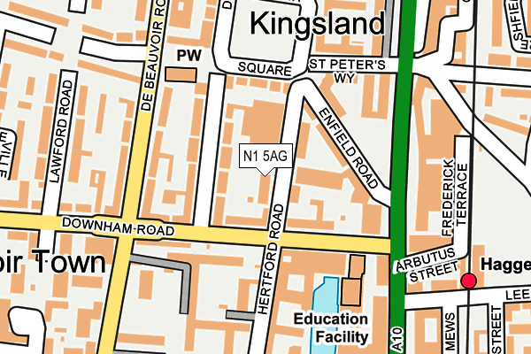 N1 5AG map - OS OpenMap – Local (Ordnance Survey)