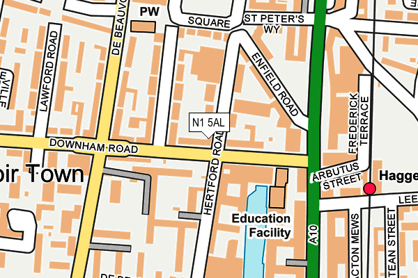 N1 5AL map - OS OpenMap – Local (Ordnance Survey)