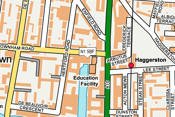 N1 5BF map - OS OpenMap – Local (Ordnance Survey)