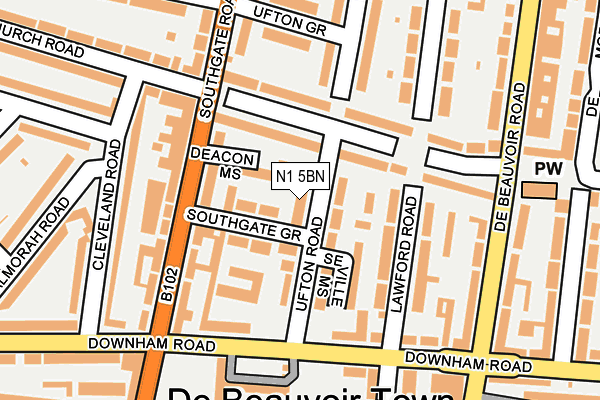 N1 5BN map - OS OpenMap – Local (Ordnance Survey)