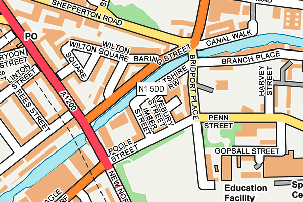 N1 5DD map - OS OpenMap – Local (Ordnance Survey)