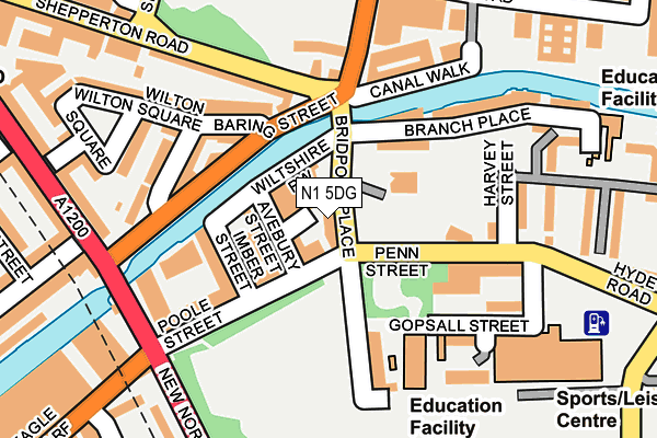 N1 5DG map - OS OpenMap – Local (Ordnance Survey)